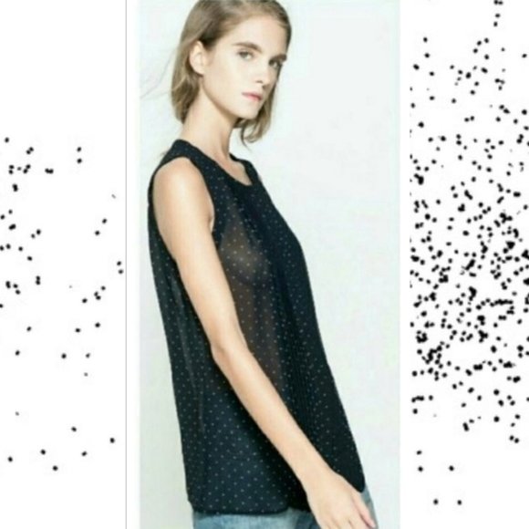 Zara • Trafaluc Polka Dot Pleated Blouse - Picture 1 of 8